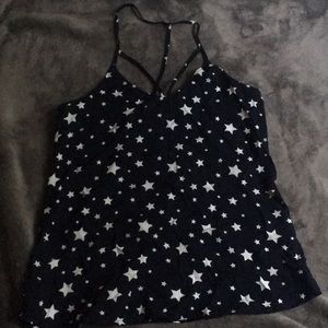 Blue and white starry tank tops